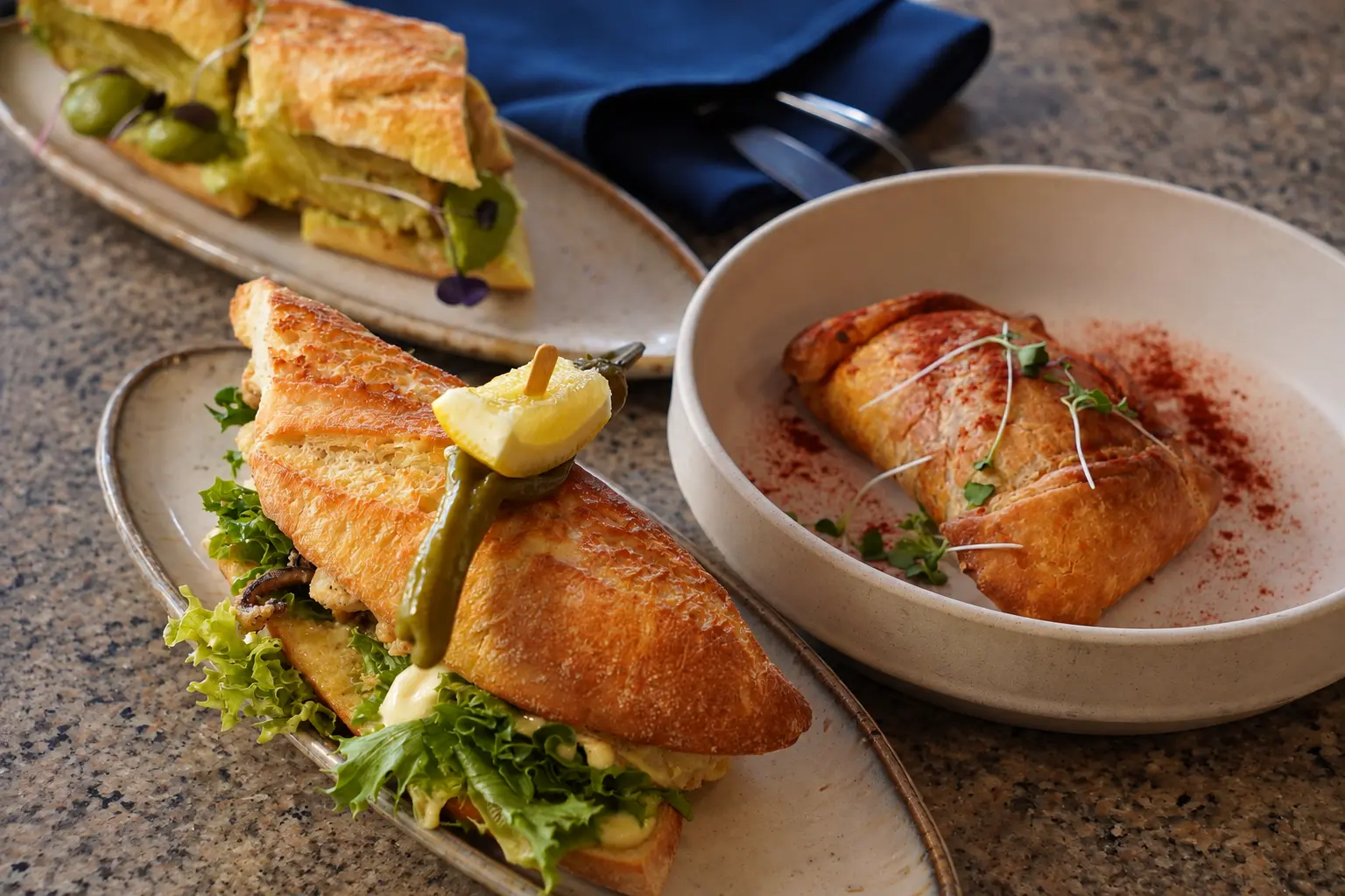 Baguette sandwiches & pastries