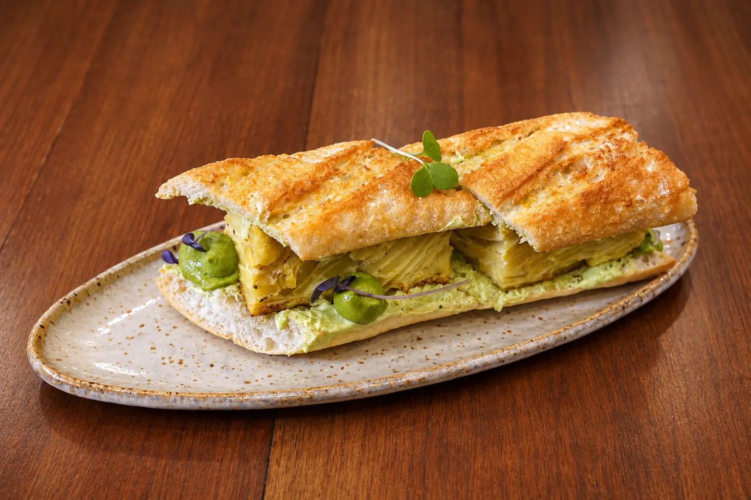 Artichoke sandwich with herb spread